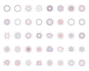 set of firework icons, explode, new year celebration