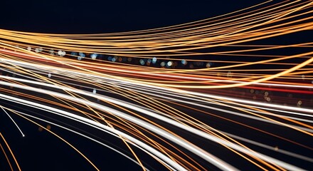 Captivating long exposure of light trails illuminating the cityscape at night