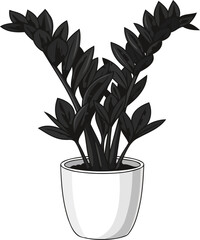 shadow bloom dramatic botanical elegance for sophisticated urban spaces, isolated on transparent background