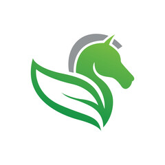 Leafy Horse Head Nature's Grace and Power Symbolized in a Green Design