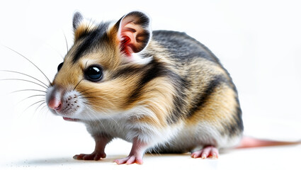 Hamster Rodent Pet Animal Fluffy Fur Paws Whiskers Beady Eyes Cute Small White Studio Photography Isolated Background Generative AI