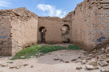 The walls and bricks in the excavation site in the Ancient City of Uruk, Iraq