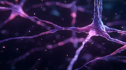 Microscopic View of Active Human Neuron Cells