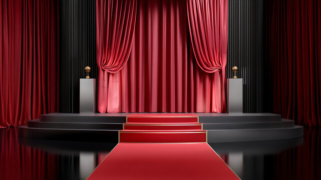 Award ceremony stage setup a professional environment with a dramatic celebration theme