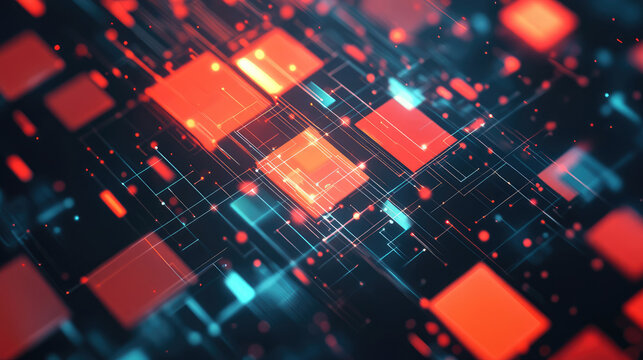 A squares-based technology background, representing abstract digital designs in a minimalist tech setting.