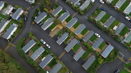 Bird’s-eye panorama of caravan campsite located in scenic farmland and natural countryside. © Wirral Views