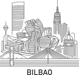 Bilbao City Line Draw Simple Minimalist