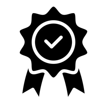 Badge icon glyph style vector illustration	
