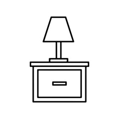 Nightstand with Lamp Illustration - Simple Bedroom Furniture Design.