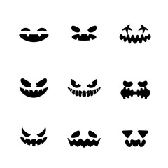 Pumpkin Face Silhouettes Black Eye Set 5