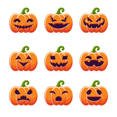 Flat Color Pumpkin Icons