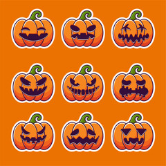 White Outline Pumpkin Icons