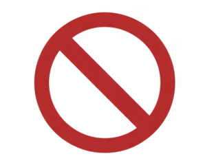 Red prohibition sign isolated on a transparent background 1
