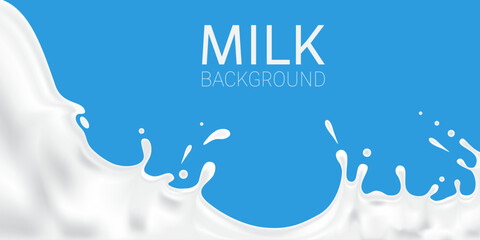 Milk splashes with droplets background vector illustration