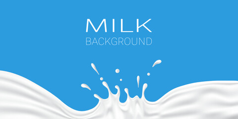 Milk splashes with droplets background vector illustration
