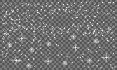 PNG Falling snow on transparent background. Light snowfall, snowflakes, Snow flakes, snow background. Bokeh lights vector file