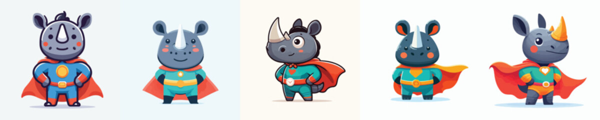 cute rhino vector in superhero costume © sarah16blakeyxh2