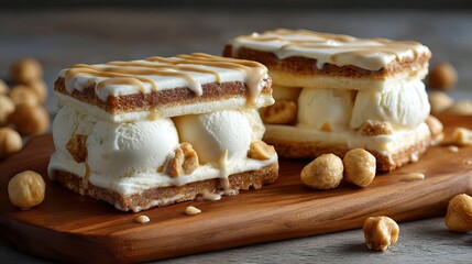 Indulge in creamy homemade ice cream sandwiches with caramel drizzle, perfect for satisfying your sweet tooth and creating memorable moments