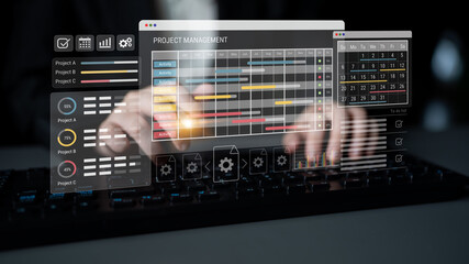 Smart project management dashboard visualizes timelines, monitors progress, and enhances workflow coordination to improve project efficiency, organization, and overall productivity. Parse