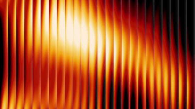 Red fire reeded glass effect animation. Futuristic fractal pattern for holographic background