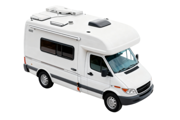 white camper van rv isolated