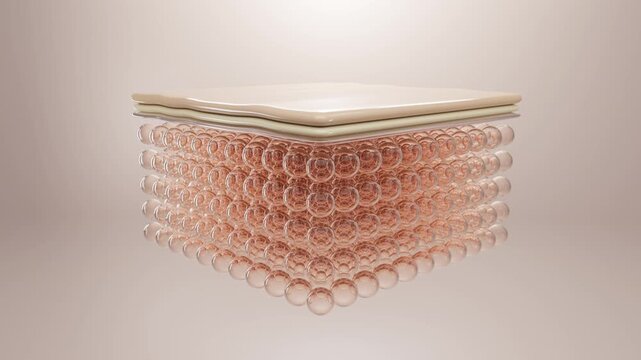 3D animation showing skin layers and hydration boost. Perfect for cosmetic explainer, skincare science, and anti-aging product visuals.	
