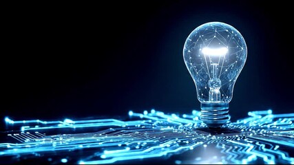 Idea solution light bulb digital circuit Light bulb with human brain inside point of circuit. Creative and innovation inspiration. Business and Technology brain innovative new. 3D Illustration - Powered by Adobe