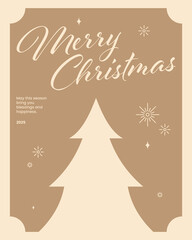 Vector poster design of a Christmas greeting card with Christmas ornaments in vintage style