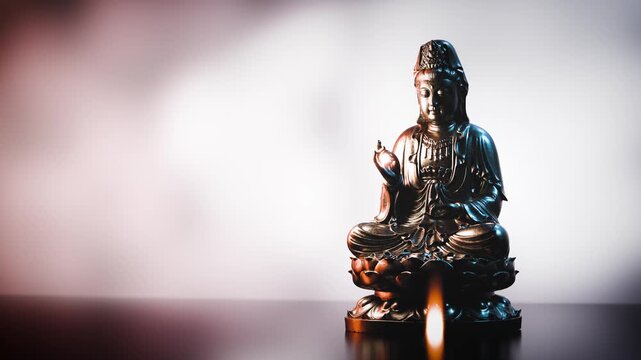 Golden buddha statue presenting vitarka mudra gesture, symbolizing teaching and discussion