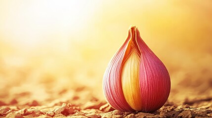 Close up of a dried seed pod splitting open outdoors