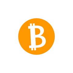 illustration of the bitcoin logo with the letter b in white and the circle in orange