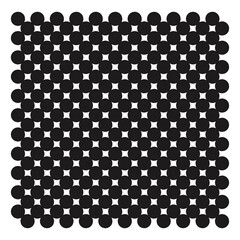 A seamless geometric pattern of perfectly arranged black polka dots in a uniform grid, creating a bold abstract design with a Transparent Background