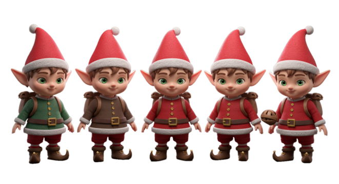 christmas elf and santa claus