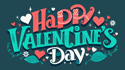Happy valentines day typography design