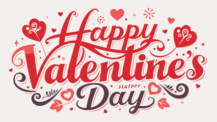 Happy valentines day decorative text