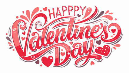 Happy valentines day isolated on white