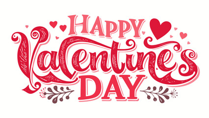 Happy valentines day isolated on white