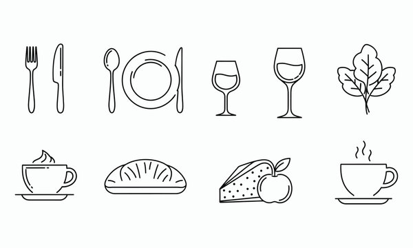 Food icons set Logo vector icon illustration