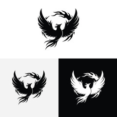 Black Phoenix Logo Design illustration