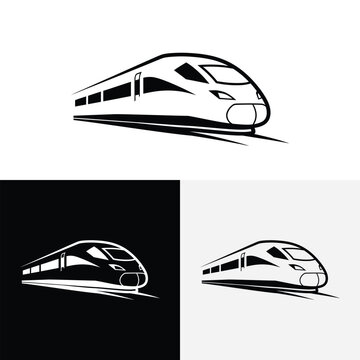 fast train logo High speed train  logo vector illustration