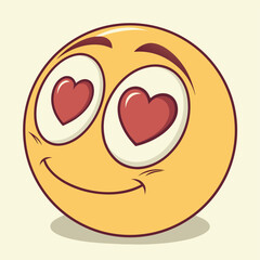 Happy smiley face heart vector illustration for romantic cartoon design symbol