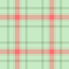 Smooth fabric seamless vector, famous texture plaid check. Store textile background pattern tartan in light and red colors.