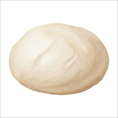 Watercolor Dough Ball Baking Ingredient Vector Illustration
