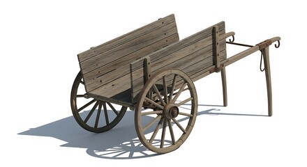 Fototapeta premium Antique Wooden Cart - A Glimpse into Historical Transportation.