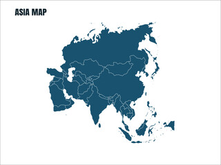 Obraz premium Asia map illustration vector design infographic element