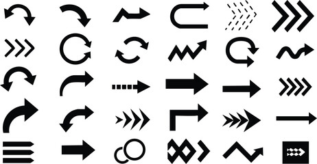 Various black arrow designs showcasing different directional indicators and styles for creative projects and presentations 