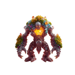 Elemental Golem with Crystal and Moss