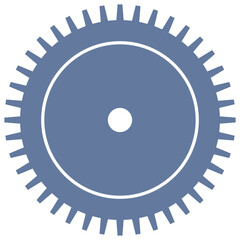 Single Blue Cogwheel Like Saw Blade Element