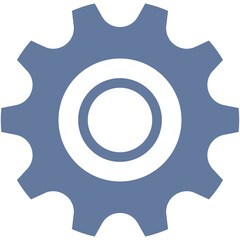 Single Blue Gear Symbol