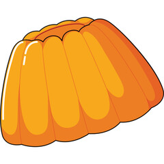 Orange Jelly Dessert on Transparent Background A Wobbly Gelatin Treat with a Smooth Texture and Bright Color Perfect for Summer Refreshment